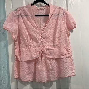 Cato Pink Polka Dot Blouse